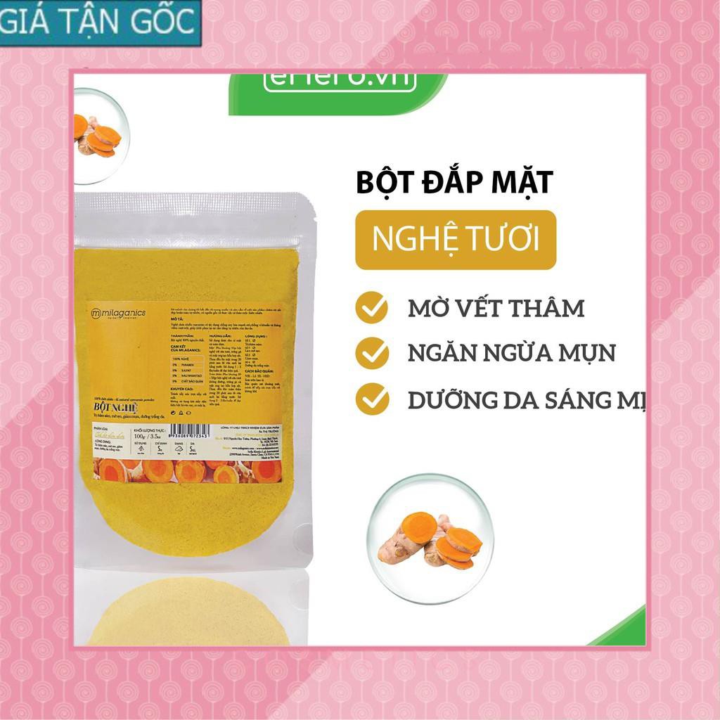 [GIÁ TẬN GỐC] Combo 5 Mặt Nạ Bột Siêu Trắng Da: Cám Gạo, Yến Mạch, Đậu Đỏ, Khoai Tây, Nghệ MILAGANICS (100g/ Túi) [EH]