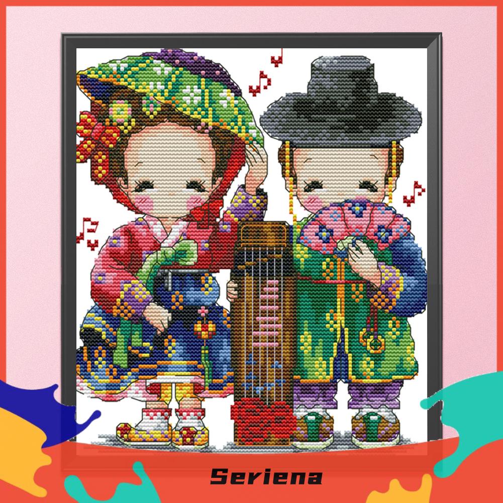 Tranh thêu chữ thập DIY 2 sợi cotton sinh học 14CT vải canvas hoạt hình thủ công dành cho trang trí nhà cửa