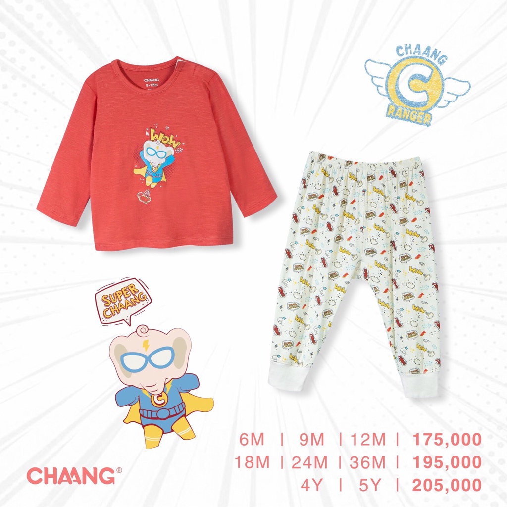 Bộ quần áo dài tay cúc cài vai bé trai/ bé gái CHAANG (9m-5y)