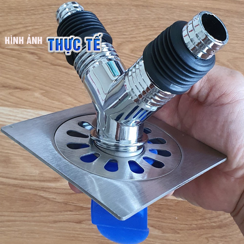 Bộ thoát nước máy giặt, chẩu rửa gồm đế ga thoát sàn, chia 2 chữ Y, Minh House