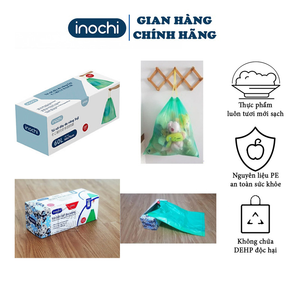 Túi rút dây đa năng Soji 60L inochi túi đựng đa năng tiện lợi cho gia đình Chính hãng INOCHI - Tiêu chuẩn nhật bản