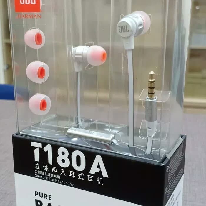 Tai Nghe Nhét Tai Màu Trắng Jbl T180a