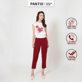 Áo sơ mi bo eo nơ cách điệu hoạ tiết hoa fas31823 - pantio