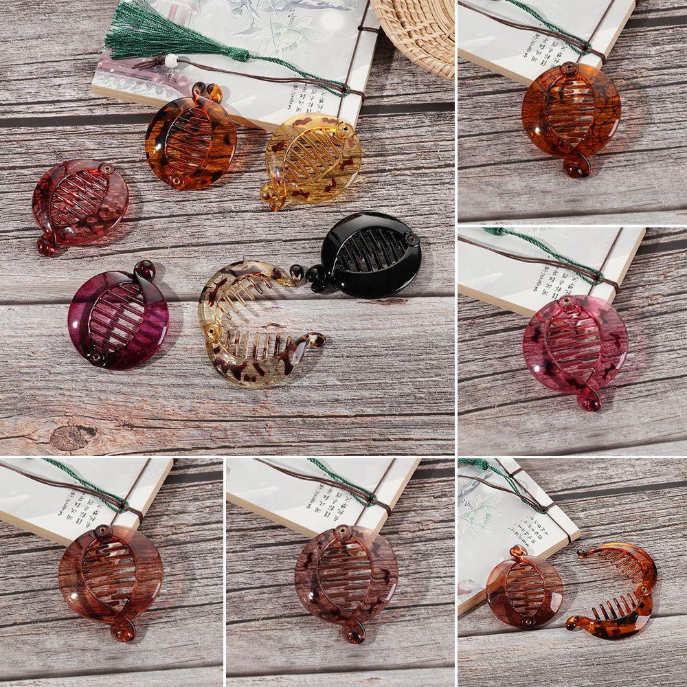 ROSE Kẹp Tóc Đuôi Ngựa Bằng Nhựa Acrylic Cho Nữ