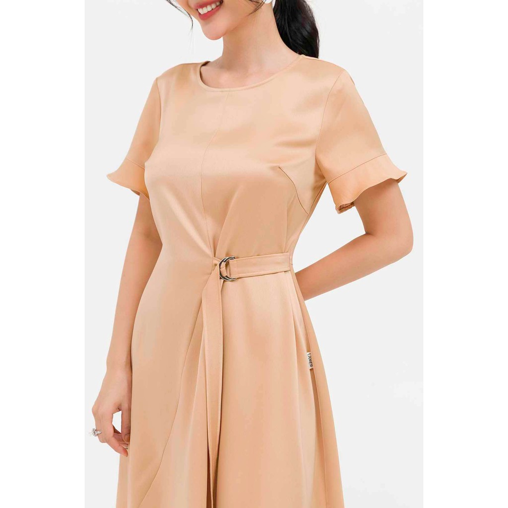 Đầm Xòe LAMER Đai Eo Cổ Tròn L63I20H018