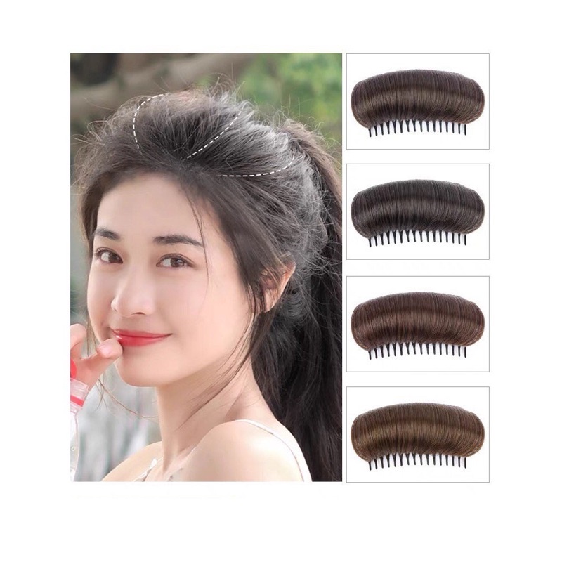 Tóc giả kẹp phồng chân tóc độn phồng mái cao cấp
