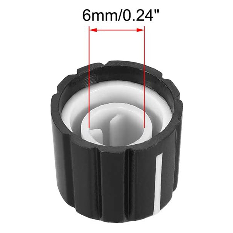 10 Nút Chỉnh Âm Lượng Cho Guitar Điện Loại D Màu Đen 6mm