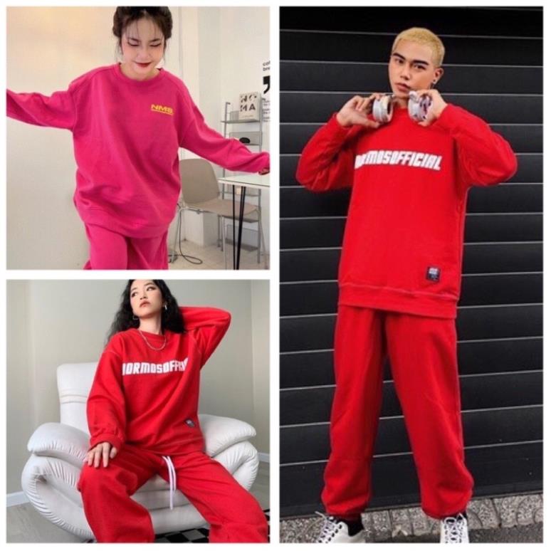 Bộ Nỉ Sweater Form Rộng Quần Ống Boom Kèm Áo Unisex Nam Nữ(Hàng Sẵn)