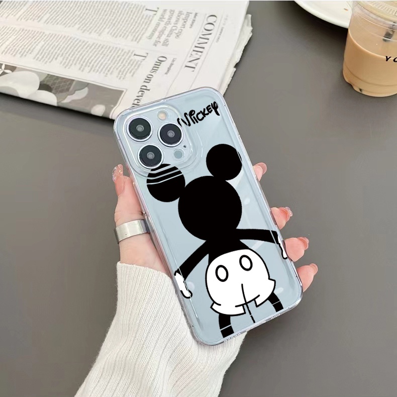 Ốp Điện Thoại TPU Gel Trong Suốt In Hình Mickey Minnie Cho iPhone 13 Pro Max 14 12 iPhone 11 XR 8 7 SE 2022