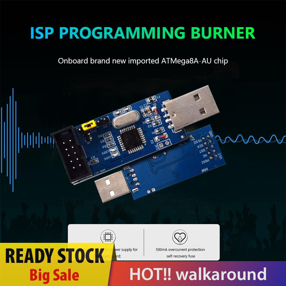 walkaround HW-437 51 MCU Download Line USB AVR ISP Programmer ATMEGA8A-AU Module Board