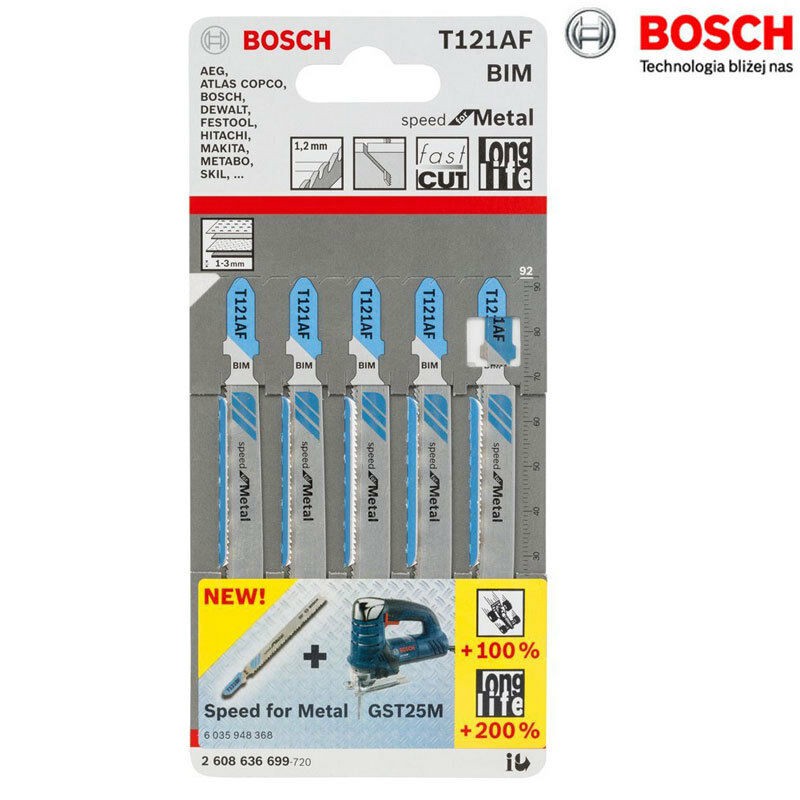 Bộ 5 lưỡi cưa lọng cho sắt Bosch - T121AF - 2608636699