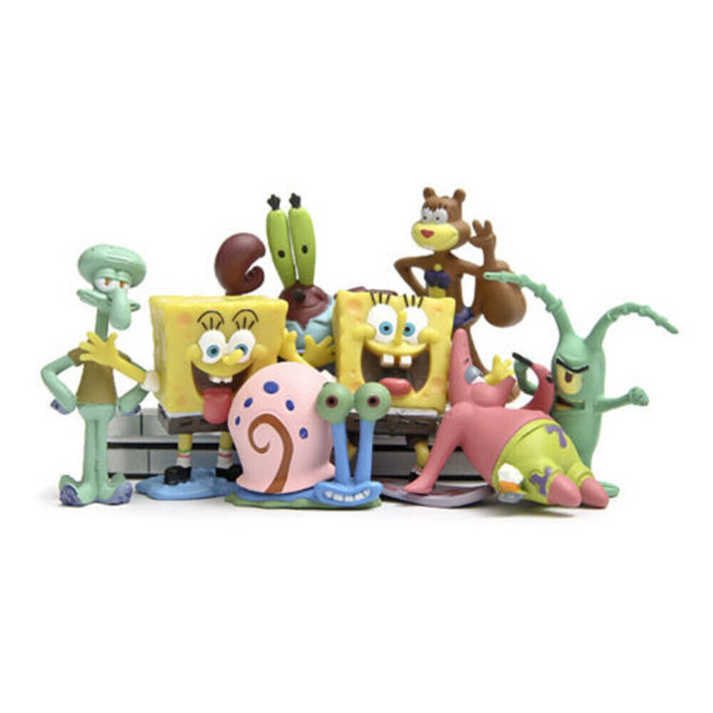 Bộ 8 đồ chơi PVC kiểu dáng Spongebob dễ thương cho trẻ em