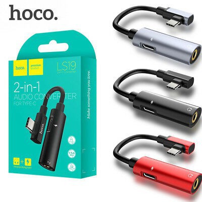 Jack Cáp Chuyển Đổi Type C Sang 3.5 vừa nghe nhạc vừa sạc LS19 Hoco chính hãng