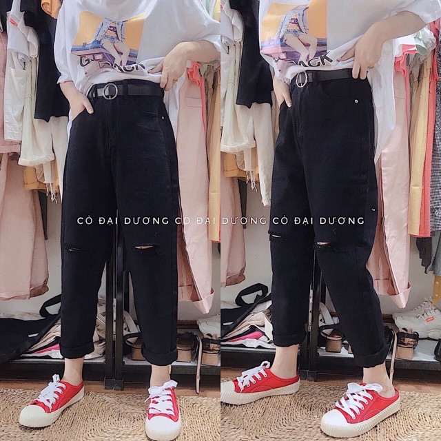 Quần baggy về 2 mẫu: trơn, rách gối. 3 màu size S M L