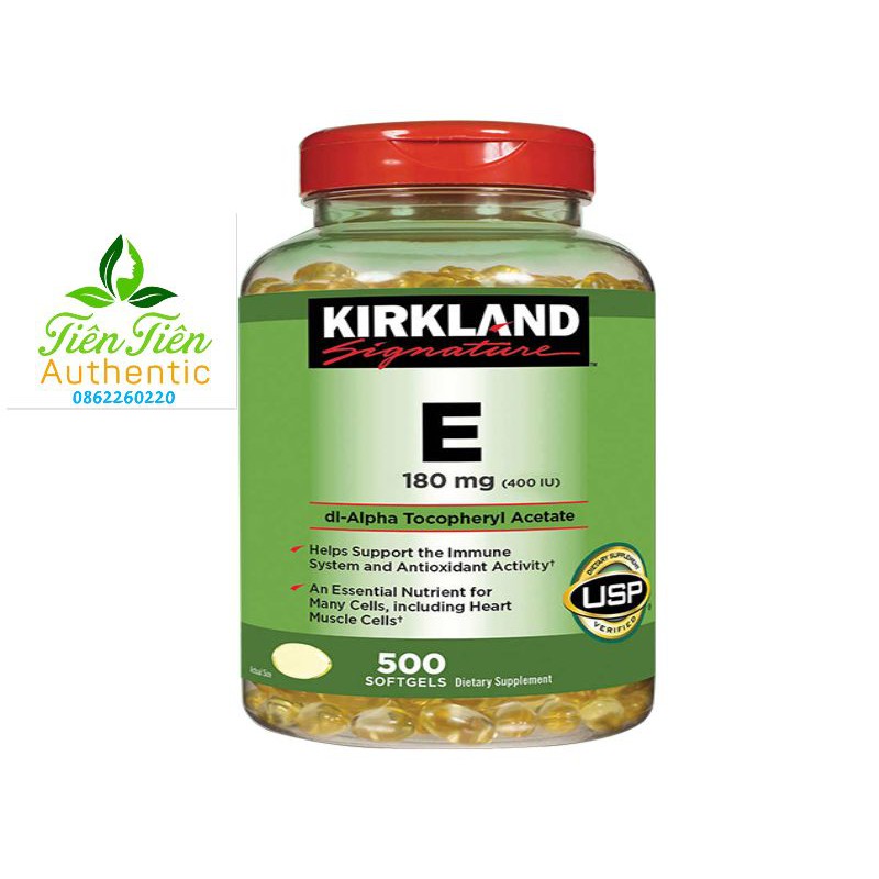 VIÊN UỐNG BỔ SUNG VITAMIN E400 IU KIRKLAND SIGNATURE 500 VIÊN