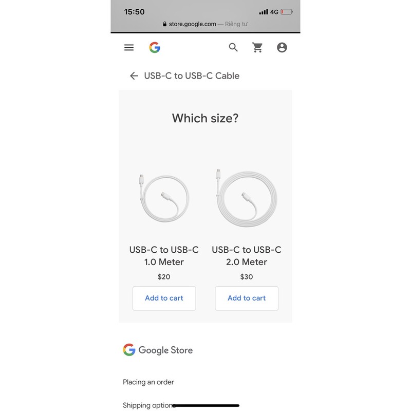 Cáp Google USB Type C Dài 2m, Cáp 2 đầu C truyền dữ liệu và kết nối, hỗ trợ sạc nhanh zin chính hãng
