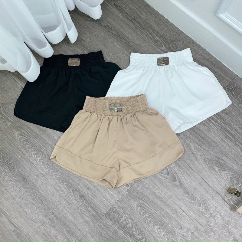 Quần short lụa cạp chun tag chaneo QC
