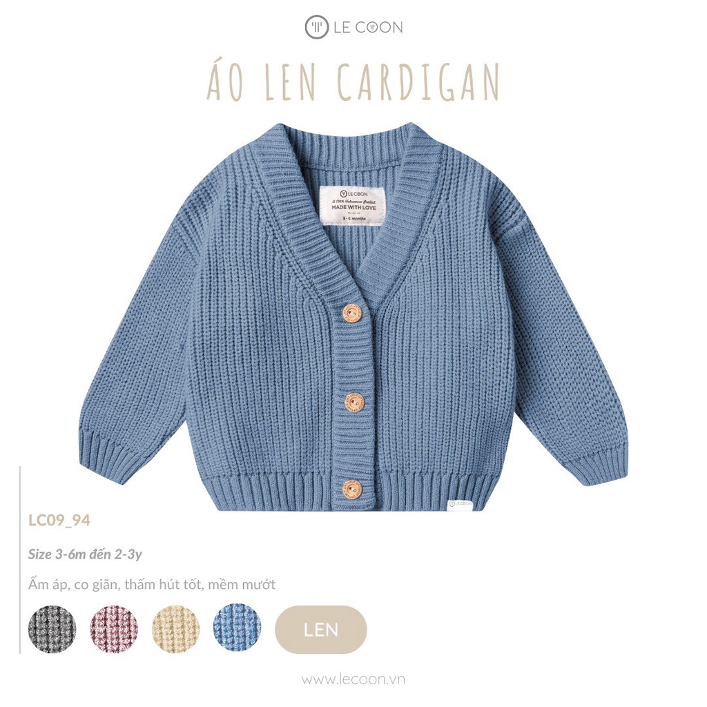 LE COON - Áo len Cardigan Lecoon cho bé từ 3 tháng - 2 tuổi LC0994