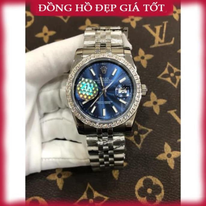 Đồng hồ Nam Ro-lex máy nhật mặt xanh day date số gạch 41mm dòng cơ Automatic WACH