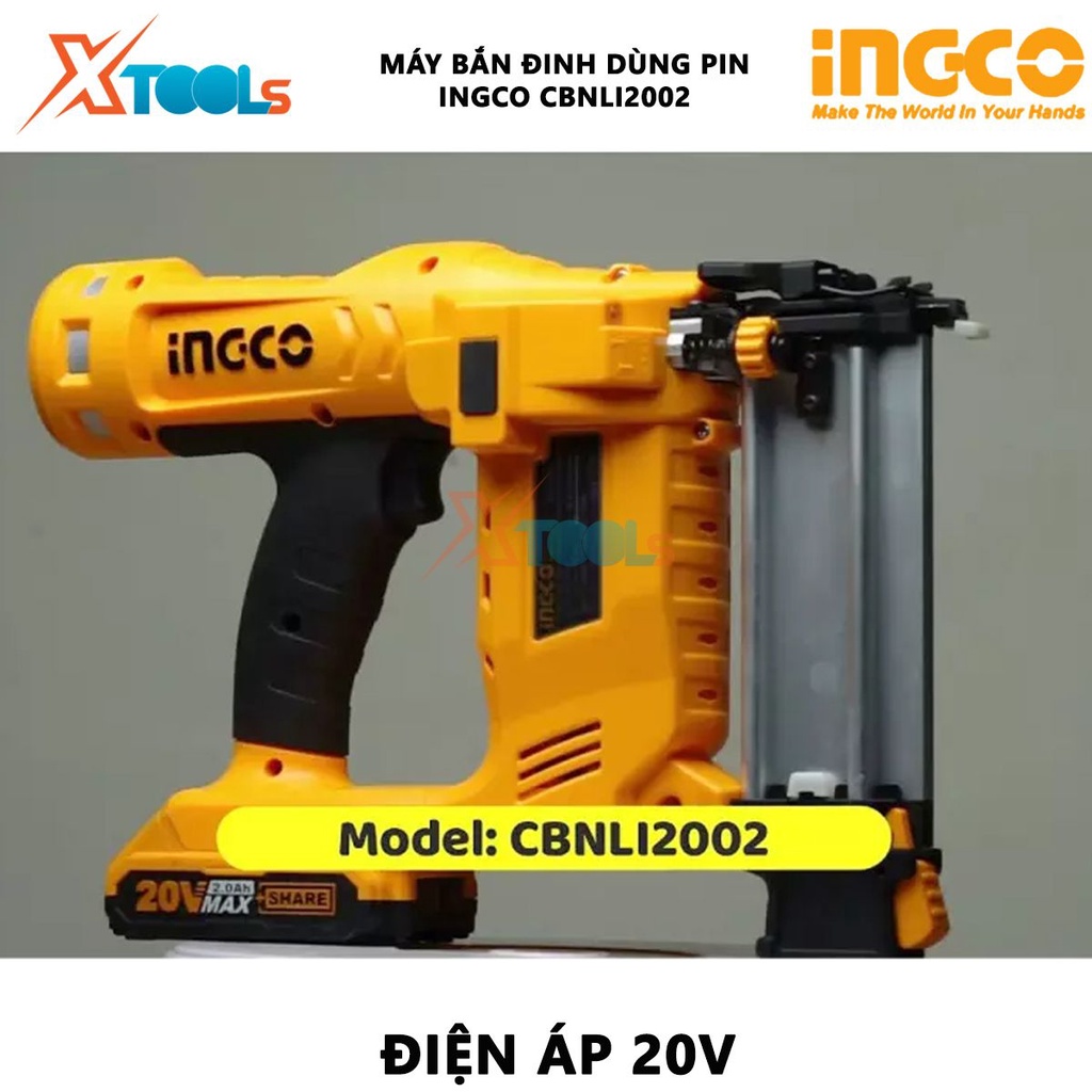 Súng bắn đinh dùng pin INGCO CBNLI2002 | dụng cụ bắn đinh điện áp 20V tốc độ di chuyển 2,5 đinh/giây[CHÍNH HÃNG][XTOOL]