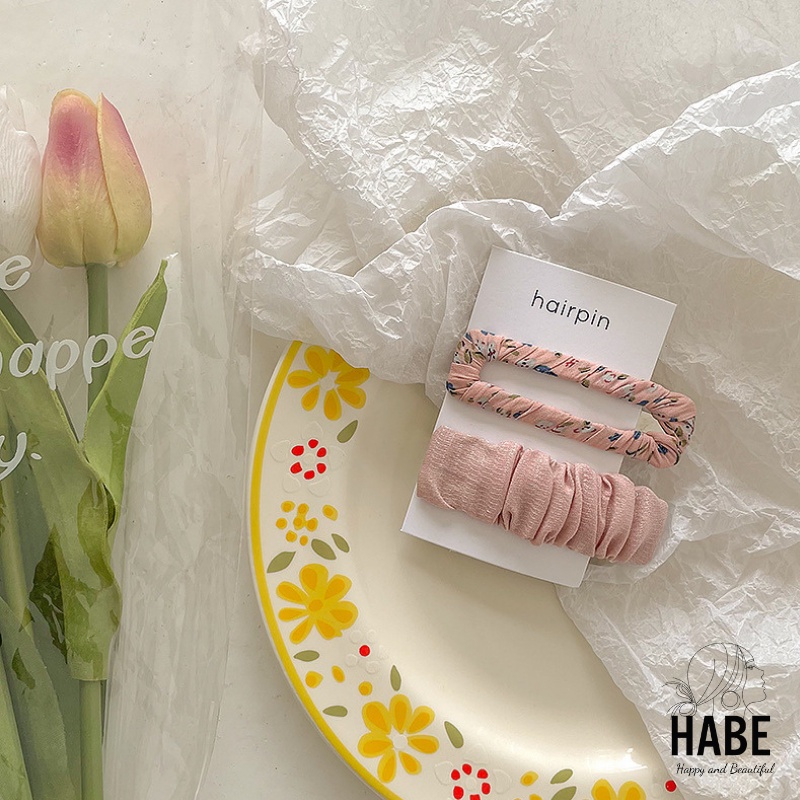 Kẹp tóc mái Hàn Quốc đẹp set 2 chiếc, cặp tóc mái nữ dễ thương HABE PKT03