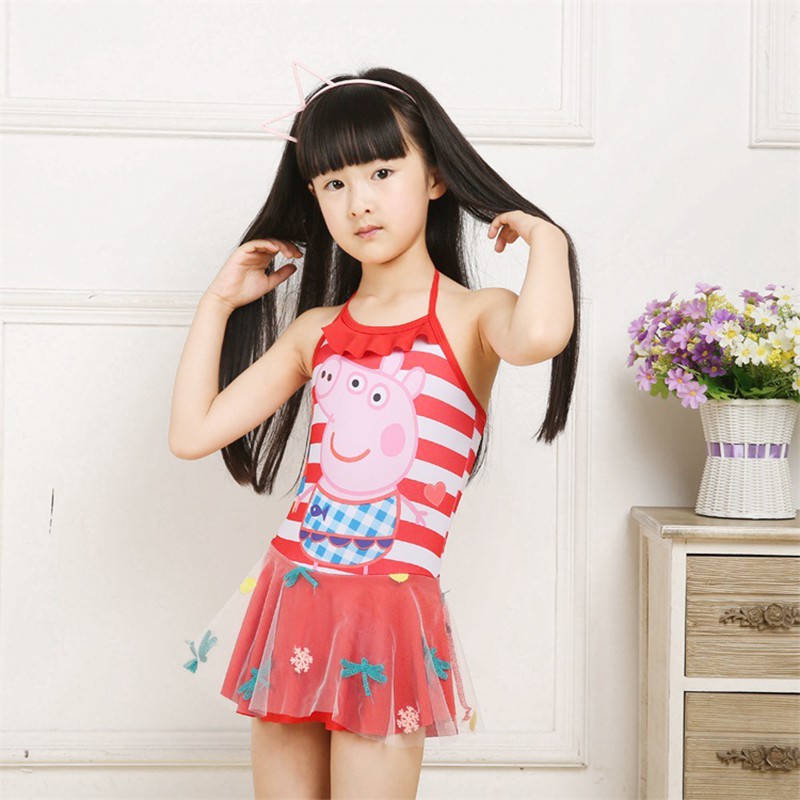Bộ Đồ Bơi In Hình Heo Peppa Xinh Xắn Dành Cho Bé Gái