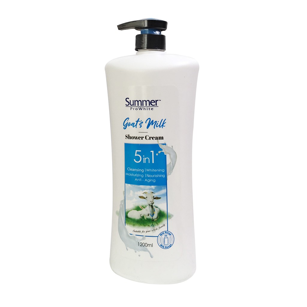 [HÀNG CHÍNH HÃNG] Sữa Tắm Trắng Da Summer ProWhite Sữa Dê 5in1 Thái Lan 1200ml