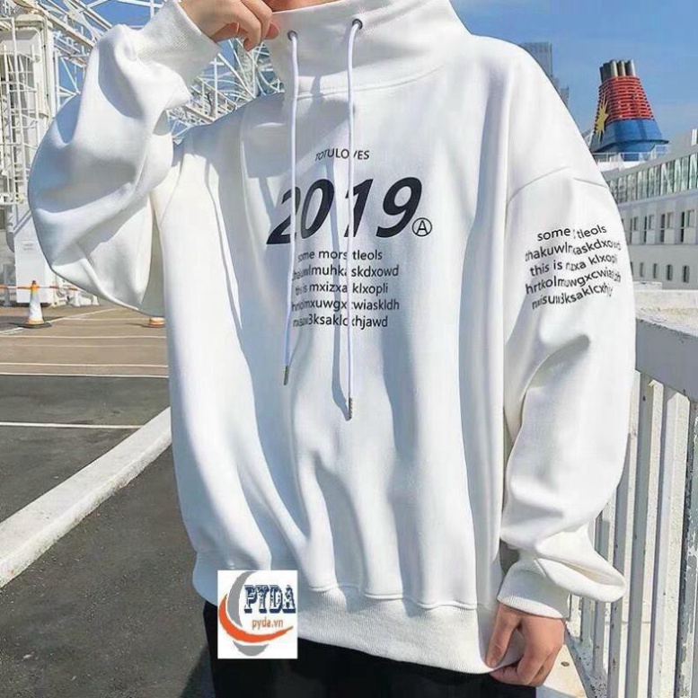 Áo tay dài cặp đôi nam nữ, áo hoodie in chữ 2019 chống lạnh unisex, chất nỉ dày dặn trẻ trung T&T Shop