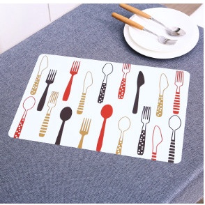 Tấm Lót Bàn Ăn Cách Nhiệt Nhựa Chống Thấm Nước In Họa Tiết