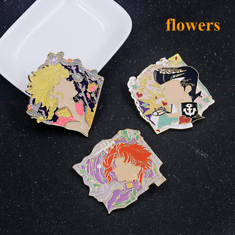 Ghim Cài Áo Tráng Men Họa Tiết Hoạt Hình Hoa JoJo Bizarre Adventure Màu Vàng Tùy Chỉnh