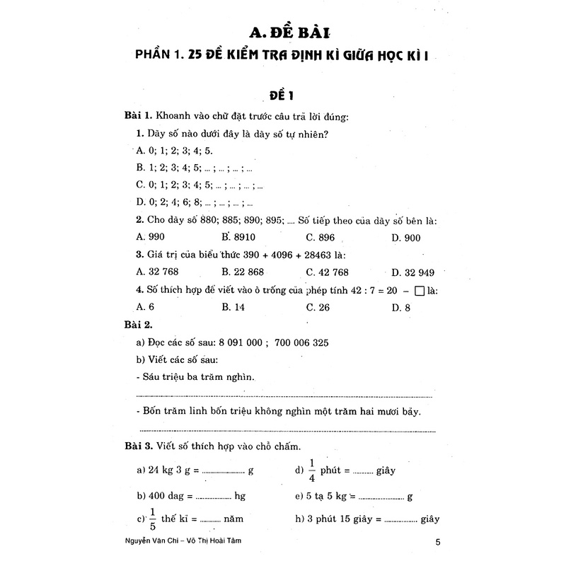 Sách - Đề kiểm tra định kì toán 4 có đáp án và lời giải