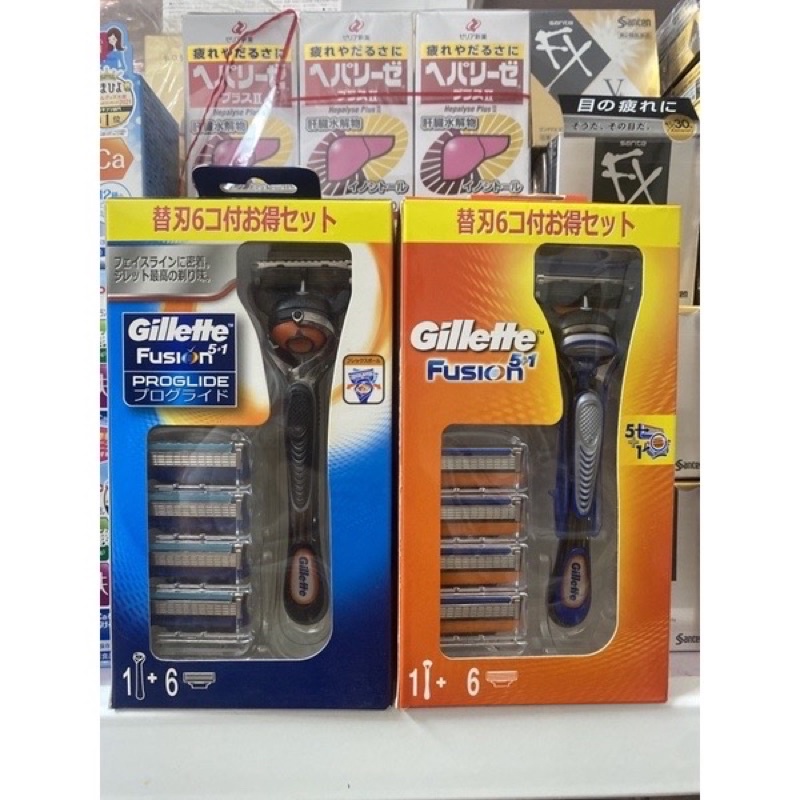 Dao cạo râu Nhật Bản cao cấp 5 lưỡi Gillette Fusion Proglide (Cán Dao + Lưỡi Dao + Đầu bảo vệ) [HangNhat]