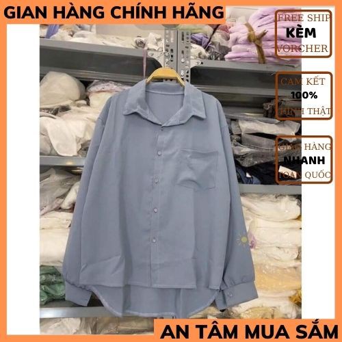 Áo Sơ Mi Nữ form rộng 🍀 Sơ mi nữ trơn UNISEX đẹp dài tay ulzzang vintage hàn quốc cao cấp trơn THỜI TRANG1989