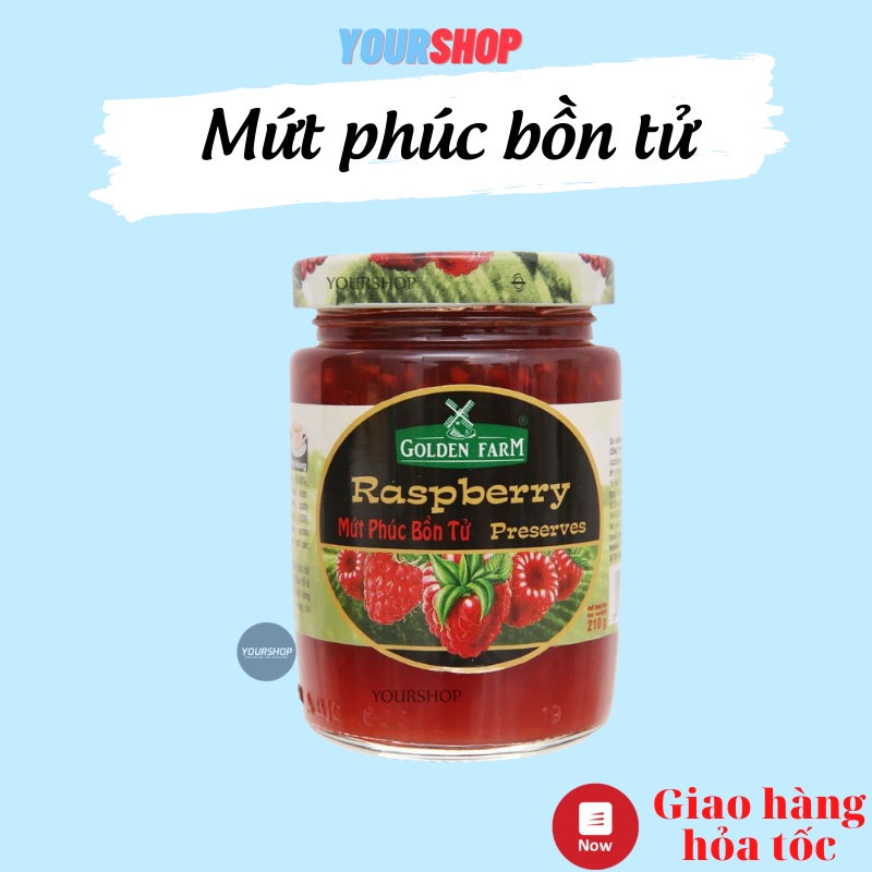 Mứt Phúc Bồn Tử Raspberry Presevers GOLDEN FARM 210G - ăn kèm kem, sinh tố, bánh mì, sandwich, trà nóng