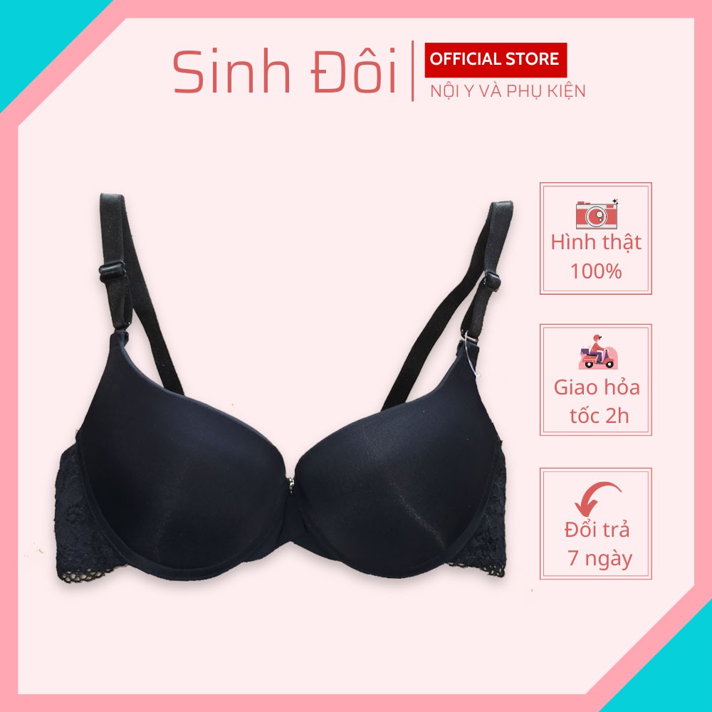 Áo ngực nữ có gọng nâng ngực tạo khe SD1102 trơn dây lưng ren cúp xéo mút vừa mềm mịn thoải mái size 34-36-38