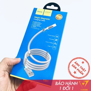 [Chống rối] dây cáp sạc nhanh Hoco U91 2.4a lightning micro type c 1m cho ip android có nam châm gắp gọn