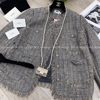 [HÀNG NGN] Áo dạ Tweed tua rua