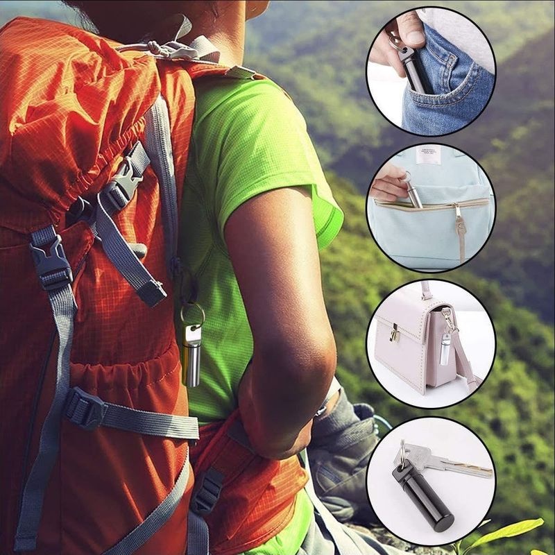 Hộp đựng thuốc bằng hợp kim mini chống nước kèm móc khóa