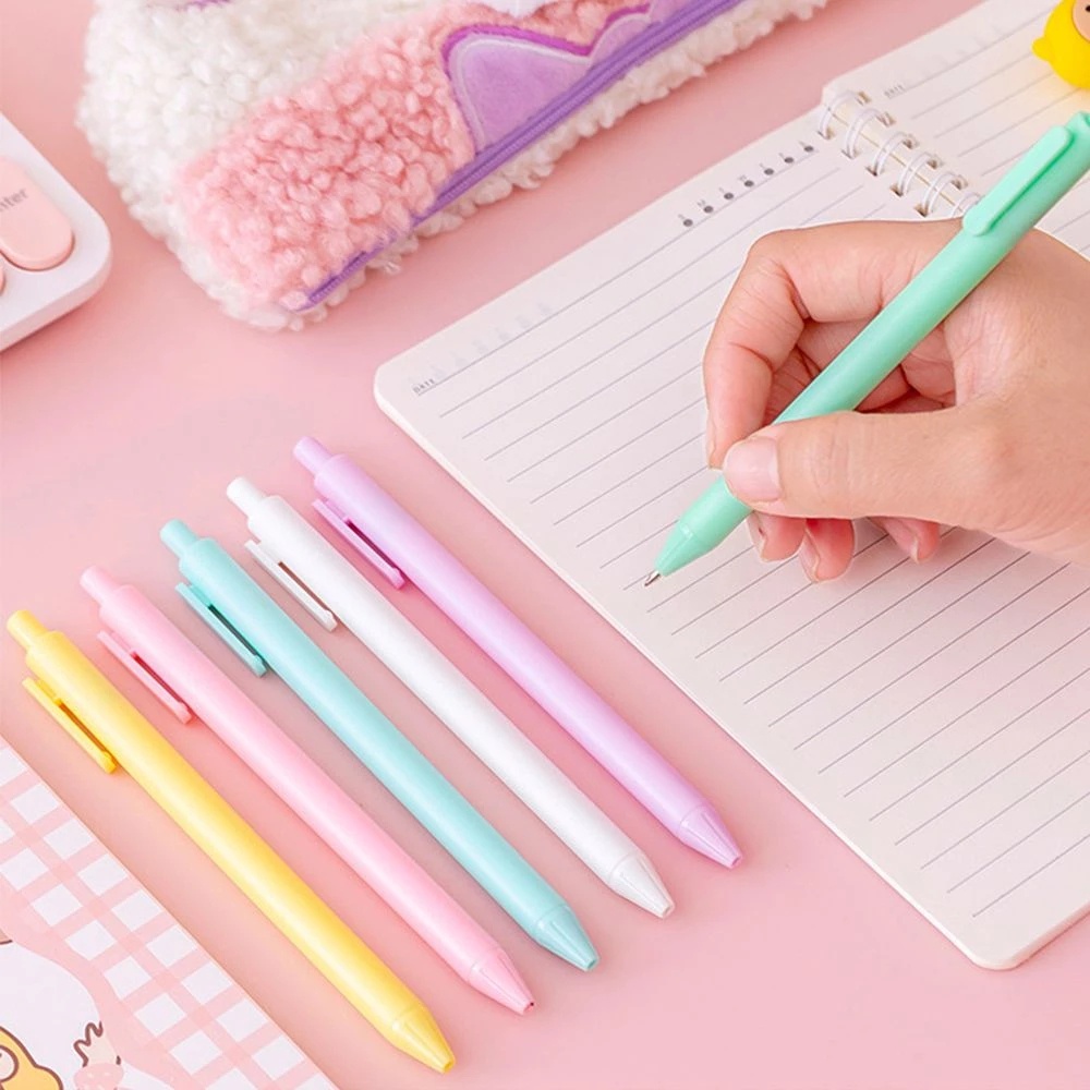 1 Bút Mực Gel Dạng Nhấn Mượt Mà Hình Bánh Macaron Nhiều Màu Cho Học Sinh