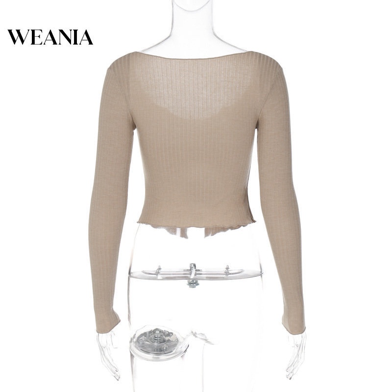 Áo Thun Tay Dài Phối Bèo Thiết Kế Xẻ Quyến Rũ