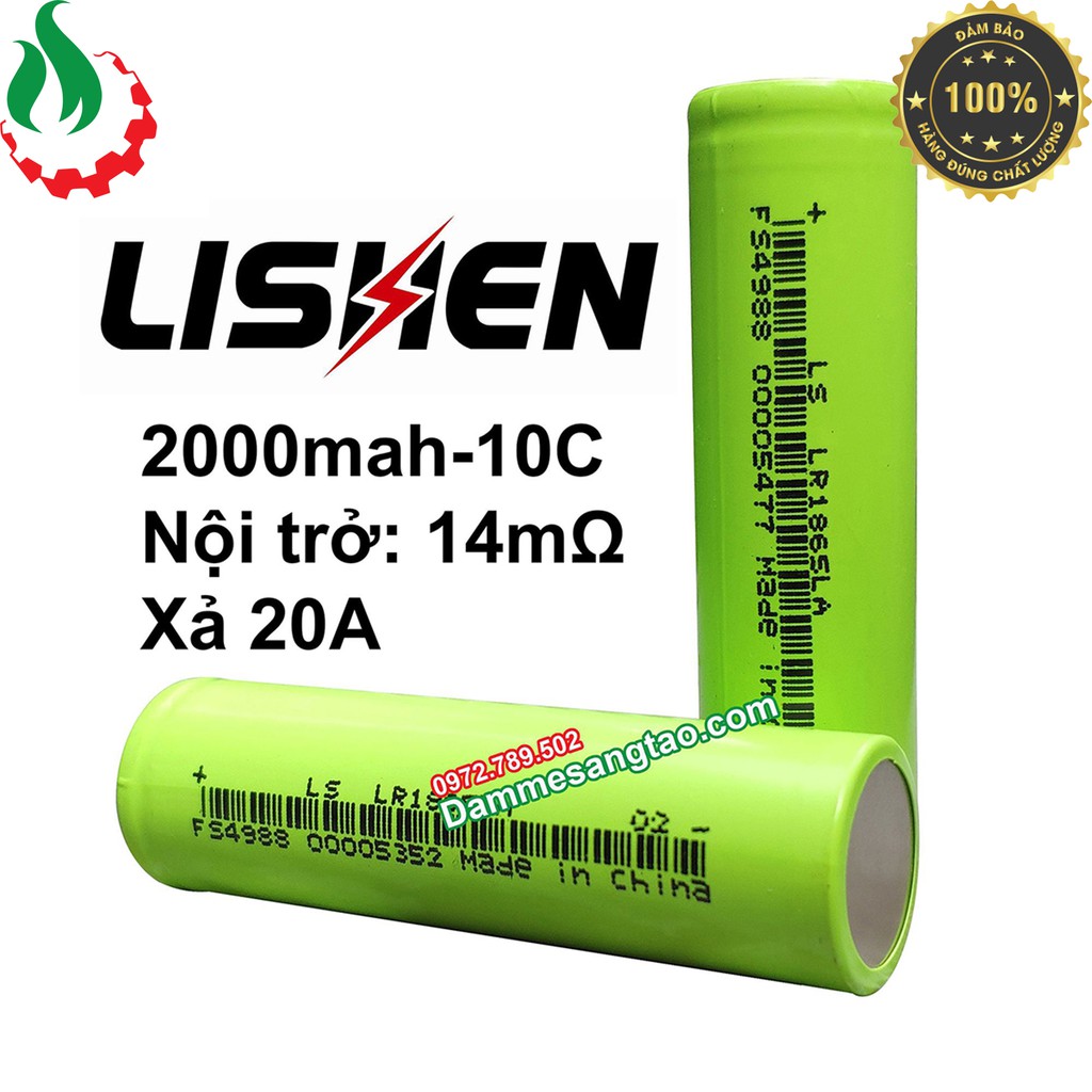 DMST Thùng 100 Pin lishen 18650 2000mah - Xả 20A