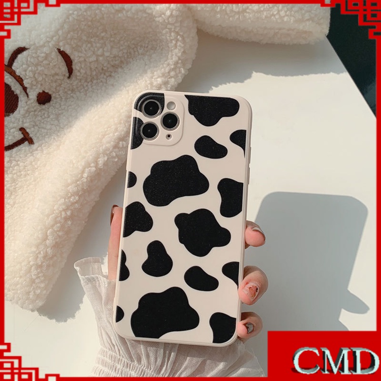 Ốp điện thoại cạnh vuông in hình bò sữa cho for iphone 6/6plus/6s/6splus/7/7plus/8/8plus/x/xs/xr/xsmax/11/12/13/pro/max/plus/-893