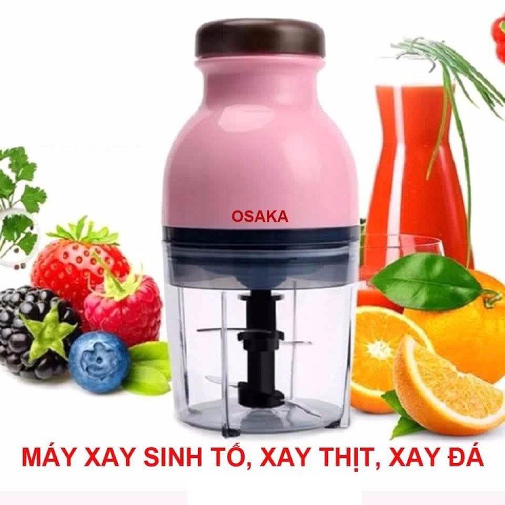 [Mã ELHA22 giảm 5% đơn 300K] Máy xay đa năng, xay sinh tố, xay thịt, xay rau nắp nâu 4 lưỡi hàng cao cấp