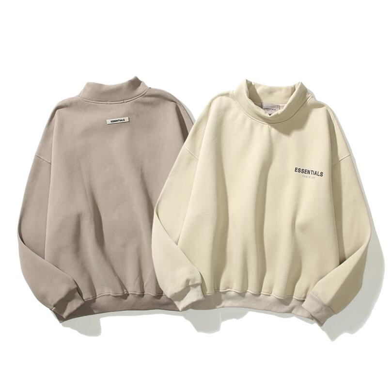 Áo sweater FOG Fear Of God Essentials cổ lọ tay dài in chữ cái da phản quang thời trang thường ngày