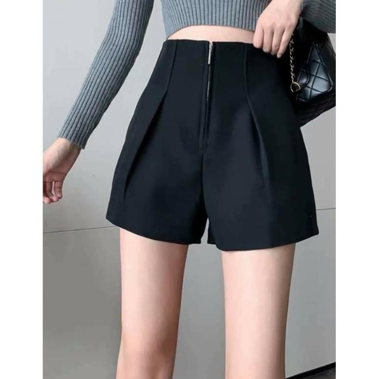 Quần Sooc FREESHIP Nữ Vải Cao Cấp Quần Short Nữ Thiết Kế Cạp Cao Khóa Giữa