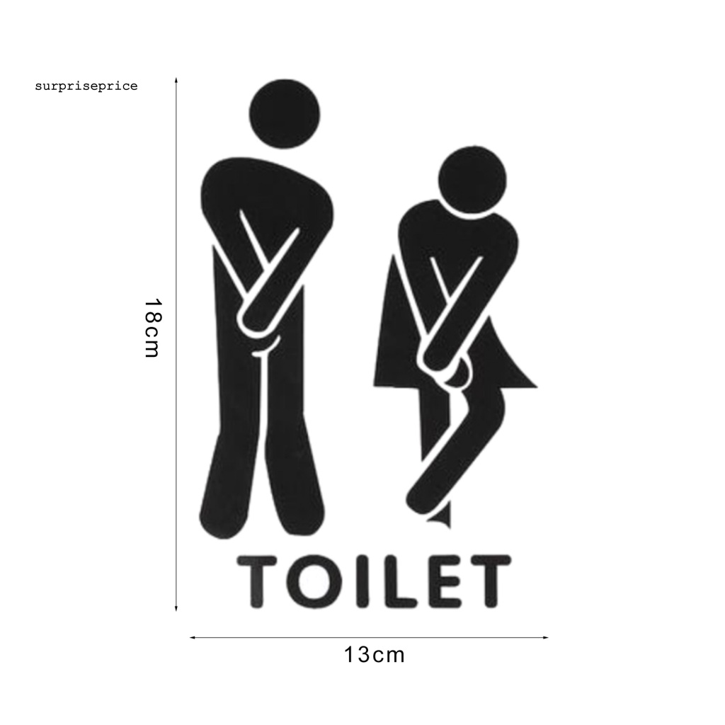 Sticker Dán Toilet Nam Nữ Hình Chữ Vui Nhộn