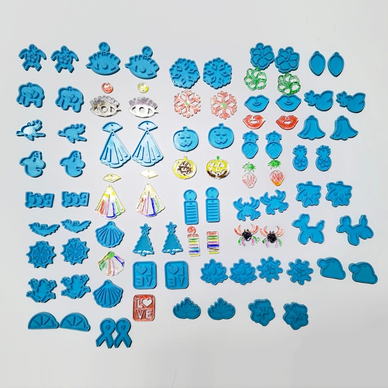Khuôn silicone làm phụ kiện khuyên tai thả rơi DIY epoxy resin thiết kế Giáng Sinh halloween