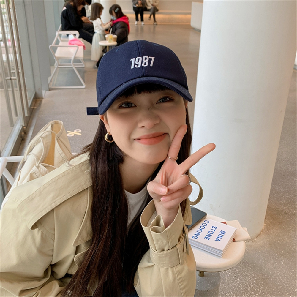 Mũ lưỡi trai thêu chữ phong cách Hàn Quốc thời trang dành cho nữ