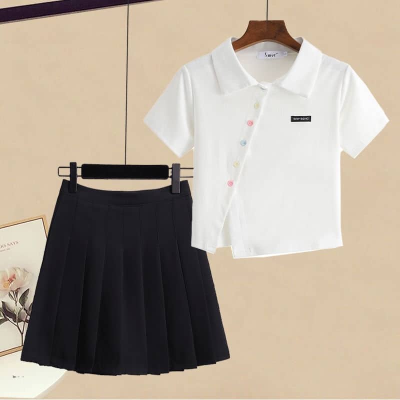 Áo POLO có cổ dáng croptop chất cotton siêu mát, kết hợp với quần công sở, chân váy, mặc cực đẹp
