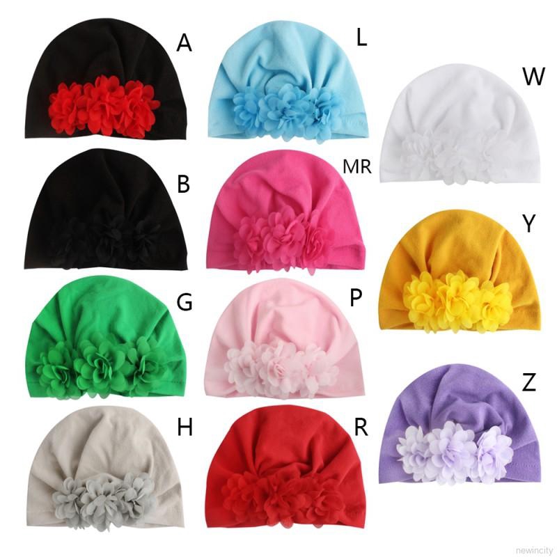 Mũ cotton co dãn in hoa dễ thương cho bé